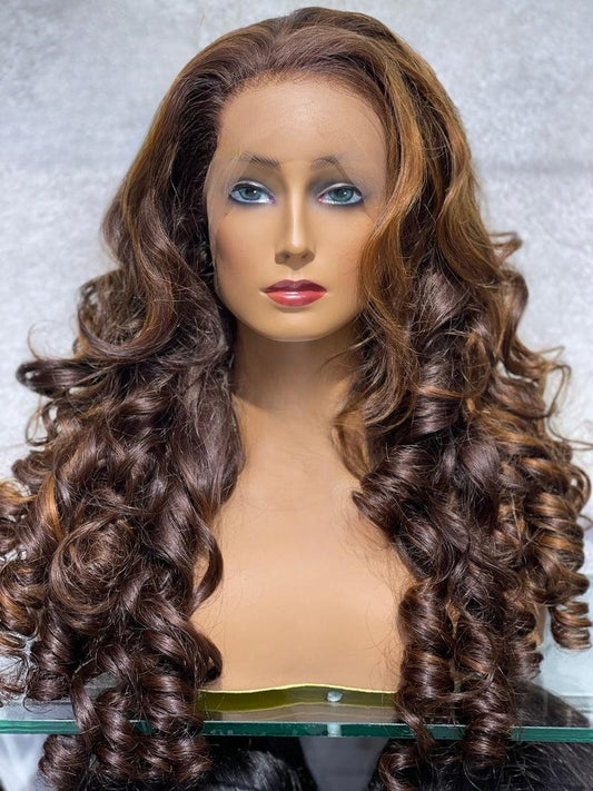 Natural hair wig 166