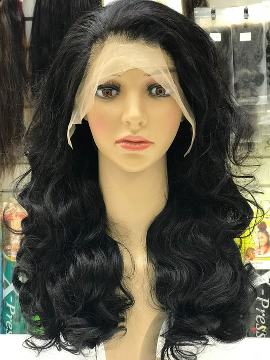 Natural black hair wig 1