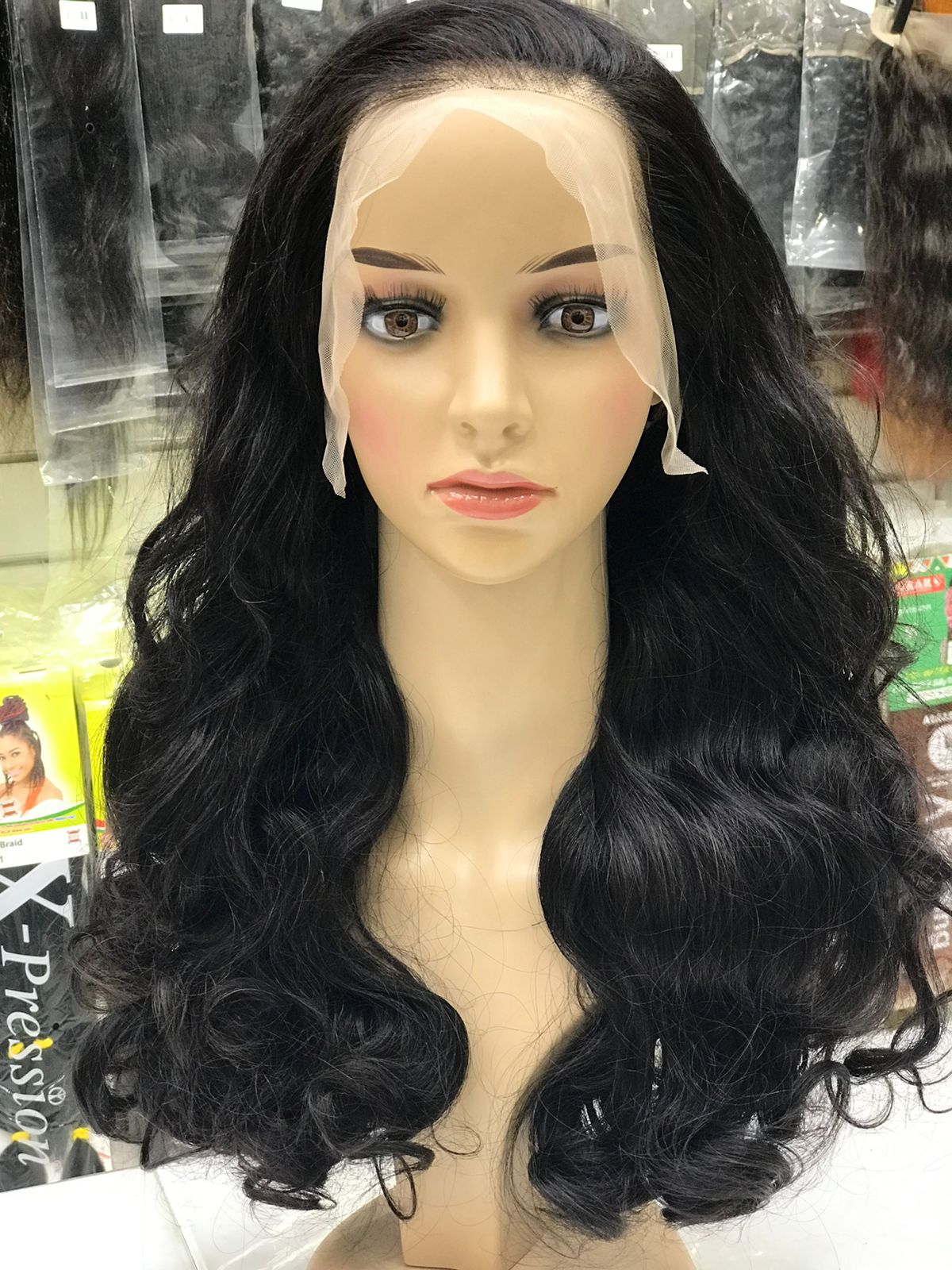 Natural black hair wig 2