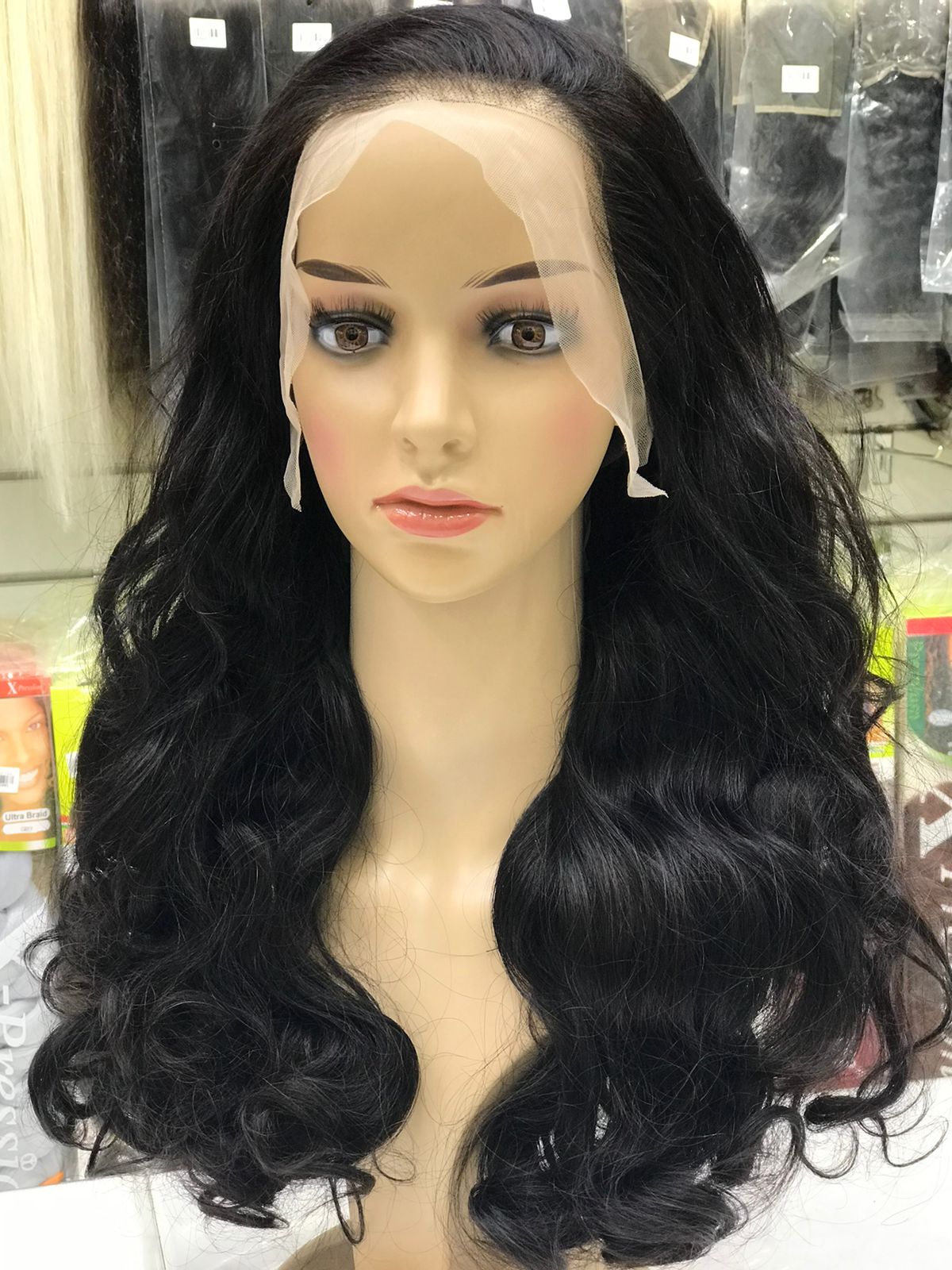 Natural black hair wig 2