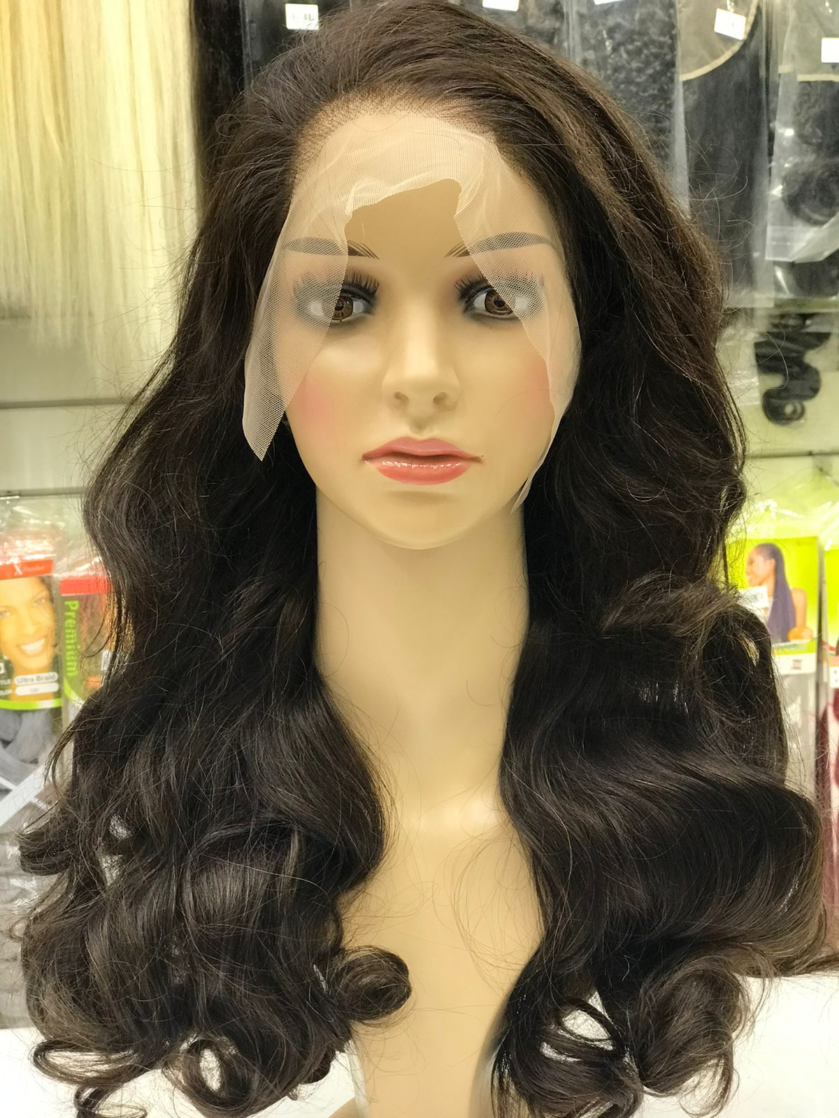 natural dark brown hair wig