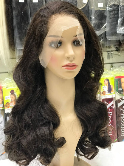 natural dark brown hair wig