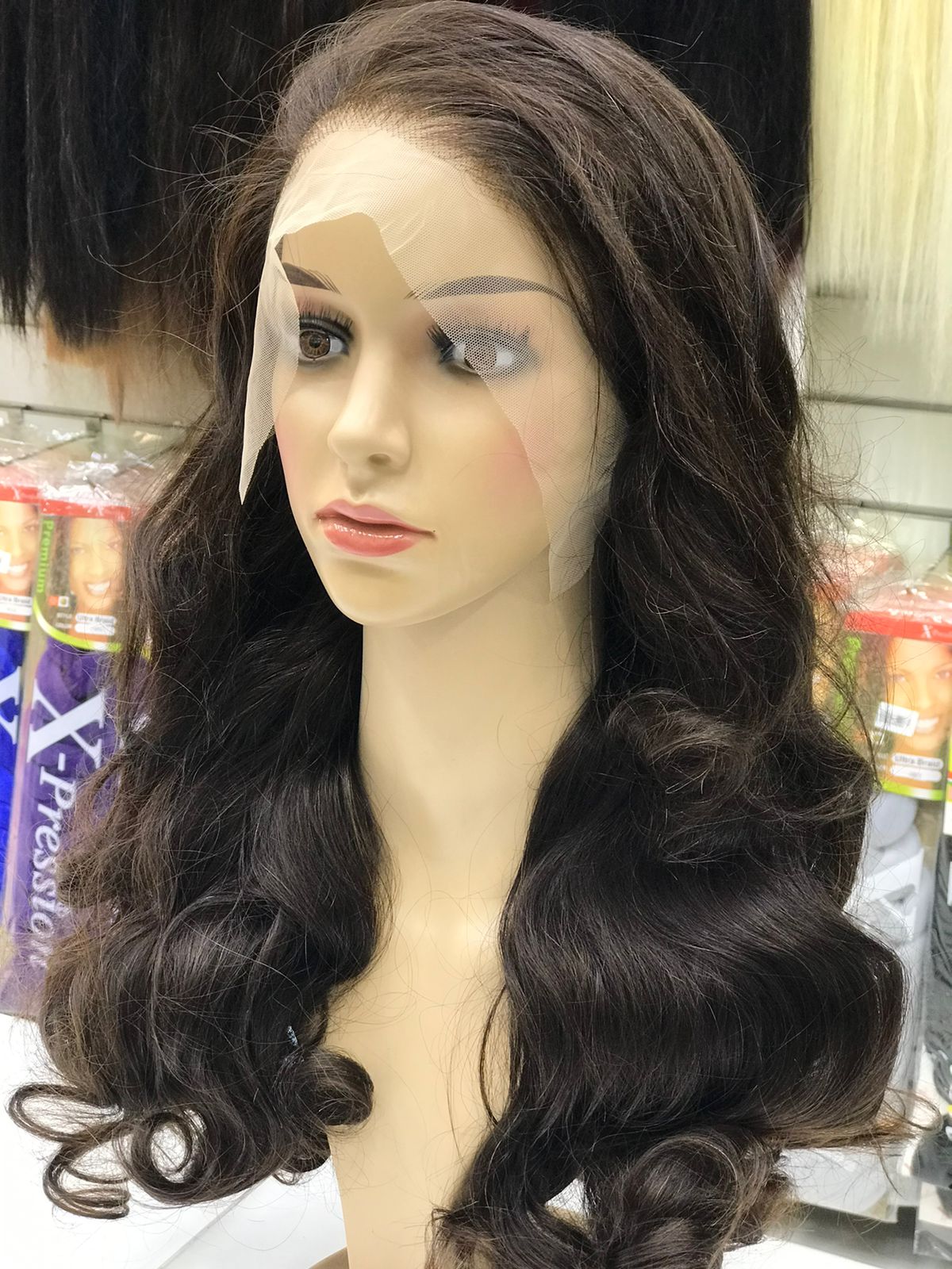 natural dark brown hair wig