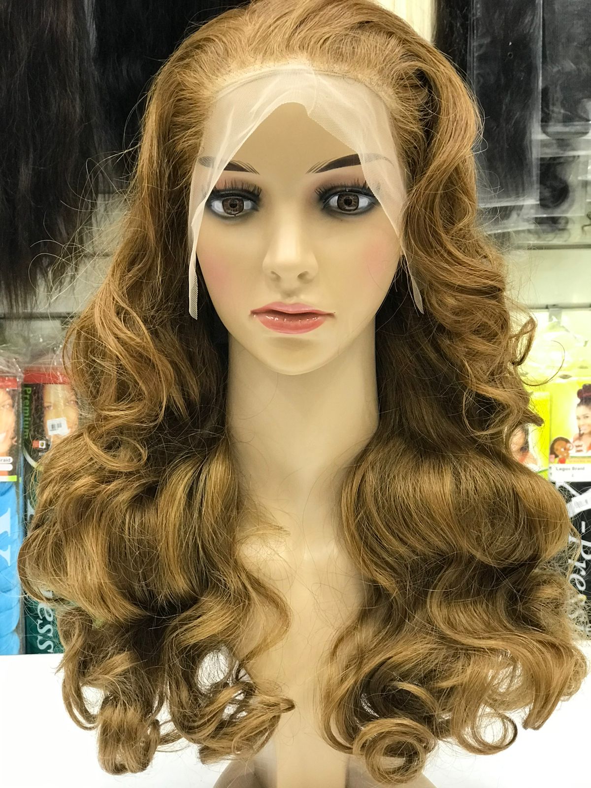 Natural light brown hair wig