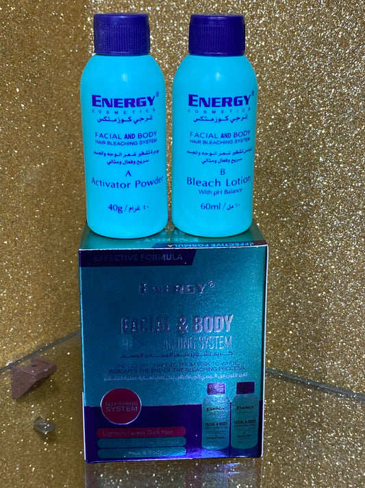 Energy Cosmetic Facial & Body Hair Bleaching System (40 g + 60 ml)